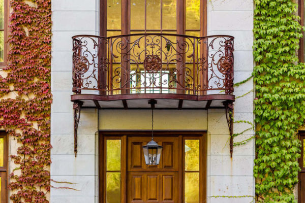 front door and balcony