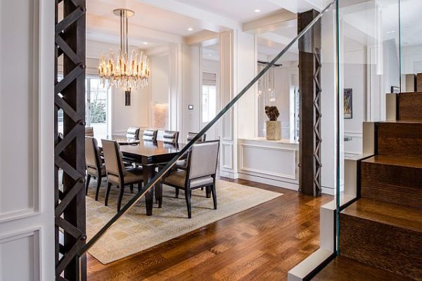 stairs and dining room